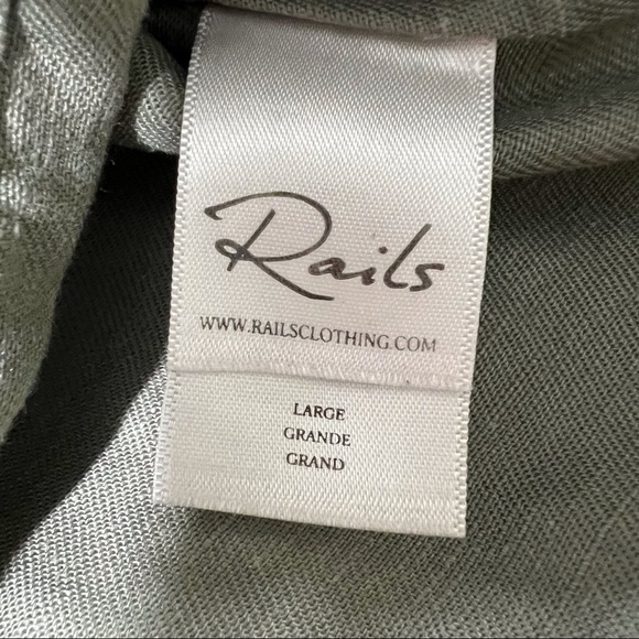 𝅺Rails Green Jacket Casual Military Chore Utility Lightweight Zip Front Large - Picture 8 of 10